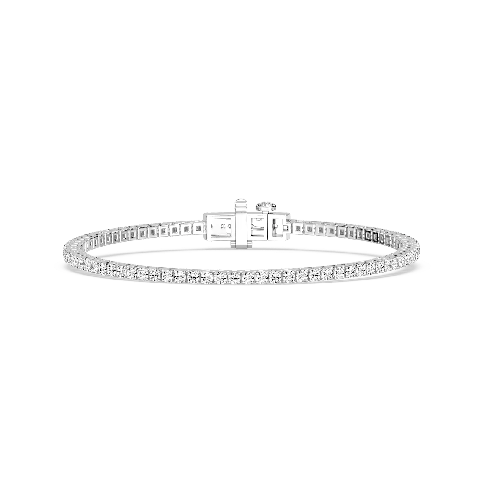 Round Lab Grown Diamond Classic Box Four Prong Tennis Bracelet