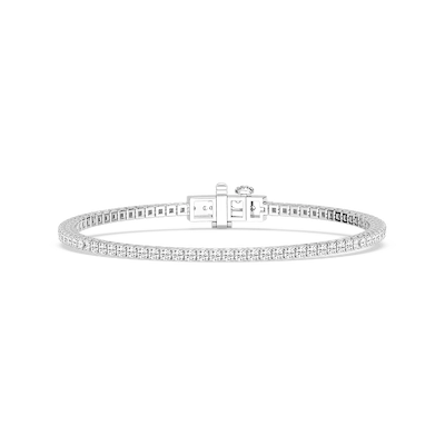 Round Lab Grown Diamond Classic Box Four Prong Tennis Bracelet  - 7 Inches