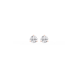 Round Certified Lab Grown Diamond Classic Three Prong Martini Stud Earrings