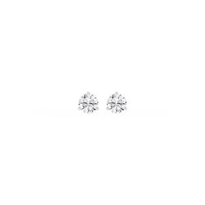 Round Lab Grown Diamond Classic Three Prong Martini Stud Earrings