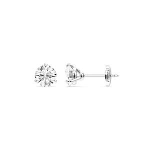 Round Certified Lab Grown Diamond Claw Prong Guardian Back Martini Stud Earrings
