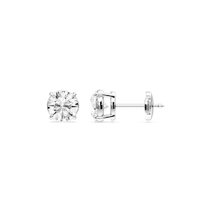Round Certified Lab Grown Diamond Claw Prong Guardian Back Stud Earrings