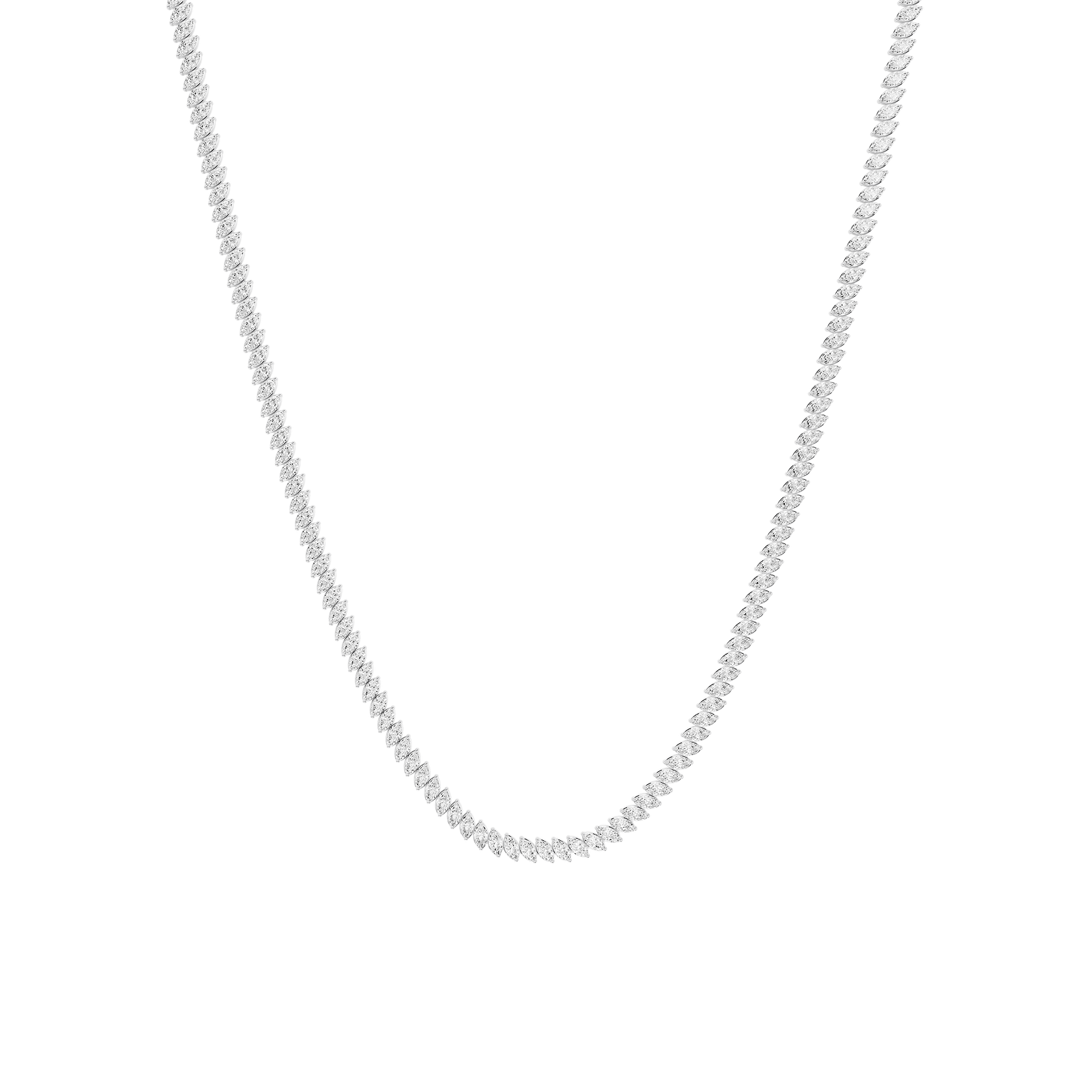 Marquise Lab Grown Diamond Diagonal Tennis Necklace