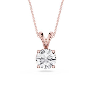 Round Lab Grown Diamond Double Bail Pendant - 16 to 18 Inches