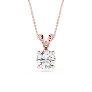 Round Lab Grown Diamond Double Bail Pendant - 16 to 18 Inches