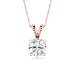Round Lab Grown Diamond Double Bail Pendant - 16 to 18 Inches