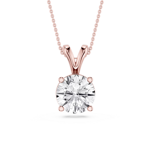 Round Lab Grown Diamond Double Bail Pendant - 16 to 18 Inches
