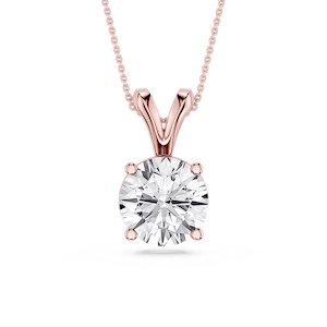 Round Lab Grown Diamond Double Bail Pendant - 16 to 18 Inches