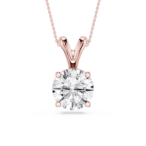 Round Lab Grown Diamond Double Bail Pendant - 16 to 18 Inches