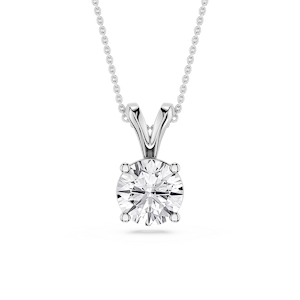 Round Lab Grown Diamond Double Bail Pendant - 16 to 18 Inches