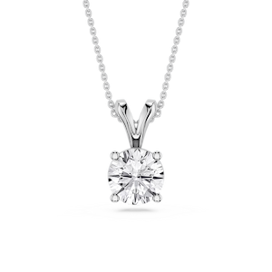 Round Lab Grown Diamond Double Bail Pendant - 16 to 18 Inches