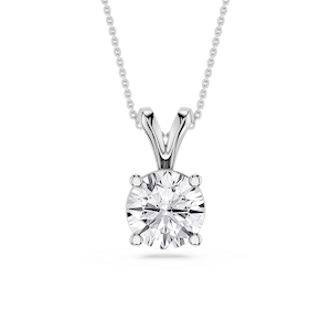 Round Lab Grown Diamond Double Bail Pendant - 16 to 18 Inches