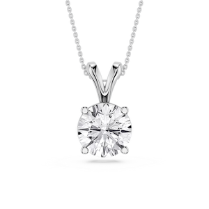Round Lab Grown Diamond Double Bail Pendant - 16 to 18 Inches