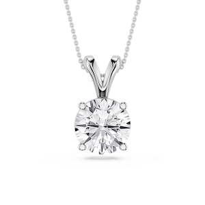 Round Lab Grown Diamond Double Bail Pendant - 16 to 18 Inches
