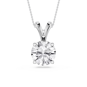 Round Lab Grown Diamond Double Bail Pendant - 16 to 18 Inches