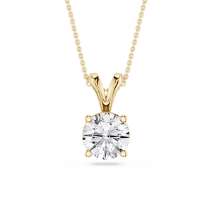 Round Lab Grown Diamond Double Bail Pendant - 16 to 18 Inches