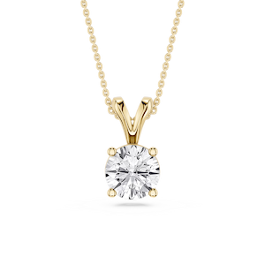 Round Lab Grown Diamond Double Bail Pendant - 16 to 18 Inches