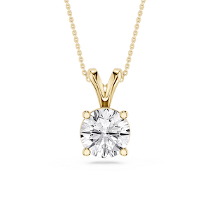 Round Lab Grown Diamond Double Bail Pendant - 16 to 18 Inches