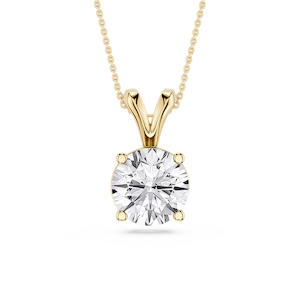 Round Lab Grown Diamond Double Bail Pendant - 16 to 18 Inches