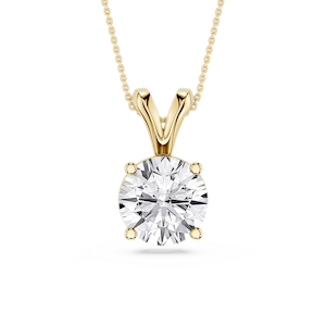 Round Lab Grown Diamond Double Bail Pendant - 16 to 18 Inches