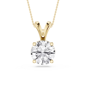 Round Lab Grown Diamond Double Bail Pendant - 16 to 18 Inches