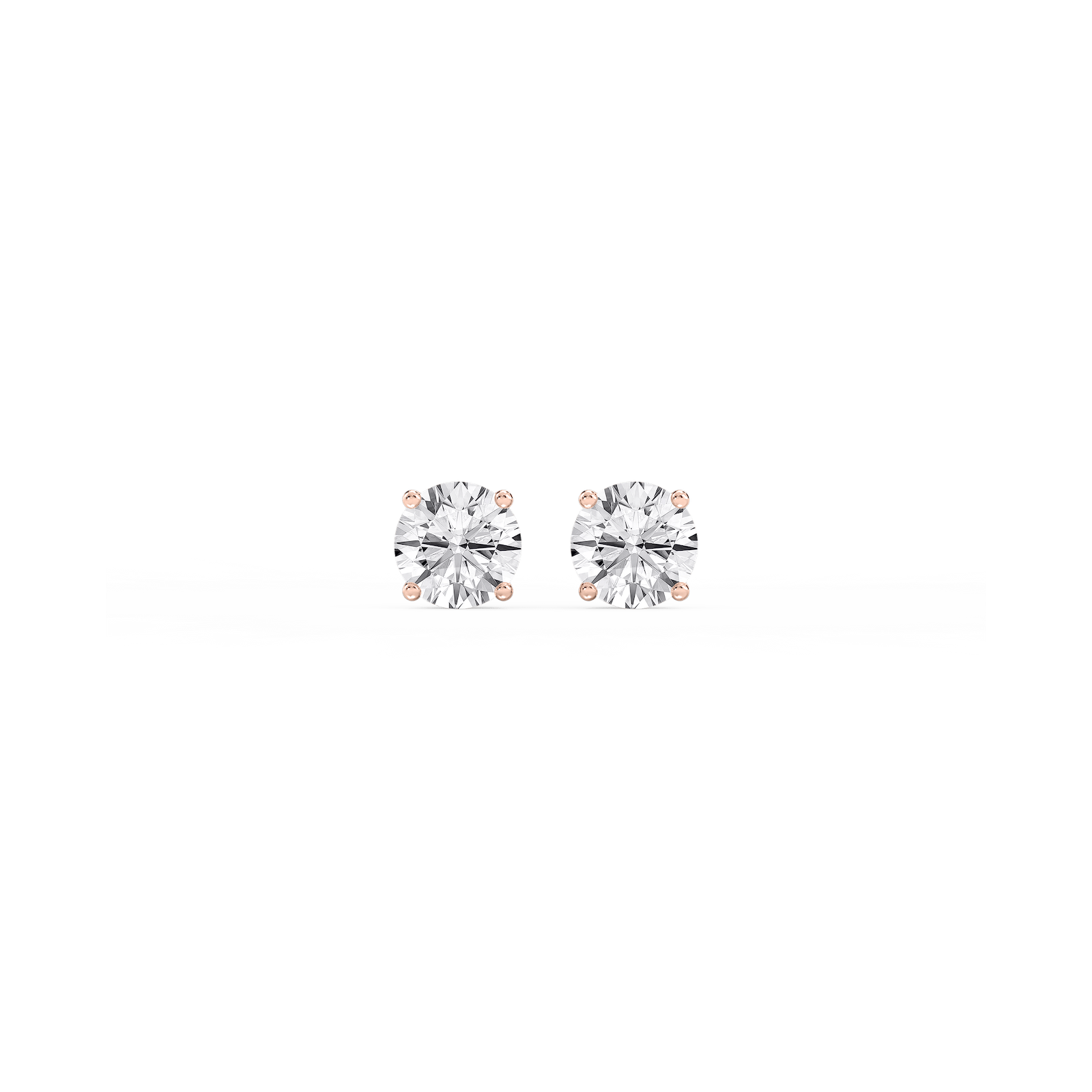 Round Lab Grown Diamond Hidden Halo Stud Earrings