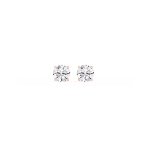 Round Lab Grown Diamond Hidden Halo Stud Earrings