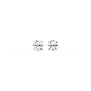 Round Lab Grown Diamond Hidden Halo Stud Earrings