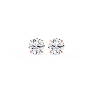 Round Lab Grown Diamond Hidden Halo Stud Earrings