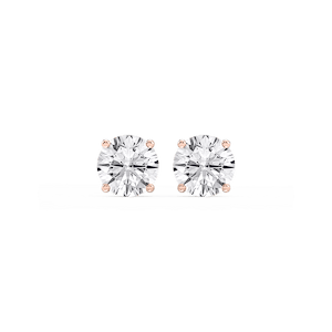 Round Lab Grown Diamond Hidden Halo Stud Earrings