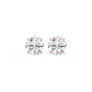 Round Lab Grown Diamond Hidden Halo Stud Earrings