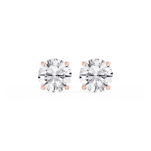 Round Lab Grown Diamond Hidden Halo Stud Earrings