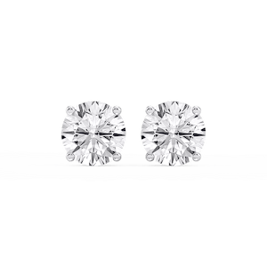 Round Lab Grown Diamond Hidden Halo Stud Earrings