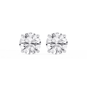 Round Lab Grown Diamond Hidden Halo Stud Earrings