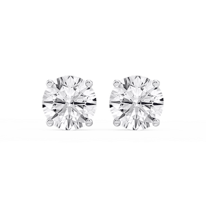 Round Lab Grown Diamond Hidden Halo Stud Earrings