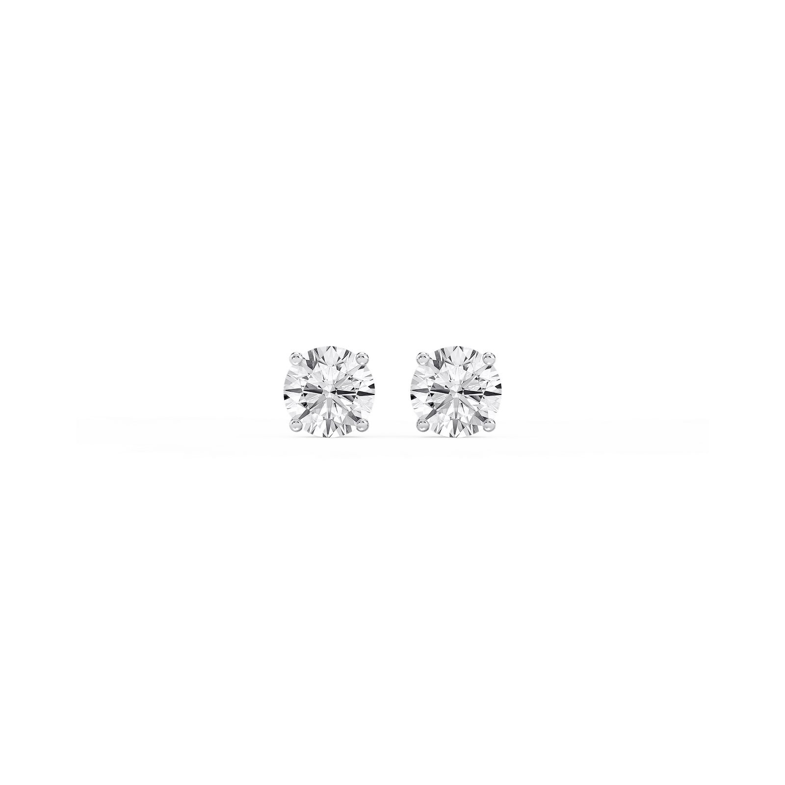 Round Lab Grown Diamond Hidden Halo Stud Earrings