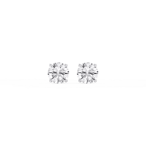 Round Lab Grown Diamond Hidden Halo Stud Earrings