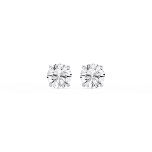Round Lab Grown Diamond Hidden Halo Stud Earrings