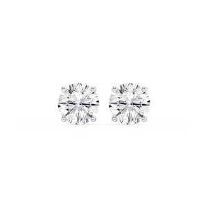 Round Lab Grown Diamond Hidden Halo Stud Earrings