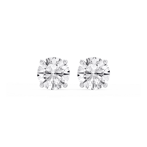Round Lab Grown Diamond Hidden Halo Stud Earrings