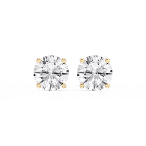 Round Lab Grown Diamond Hidden Halo Stud Earrings