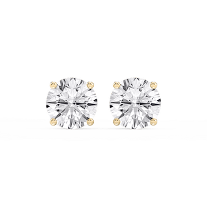 Round Lab Grown Diamond Hidden Halo Stud Earrings