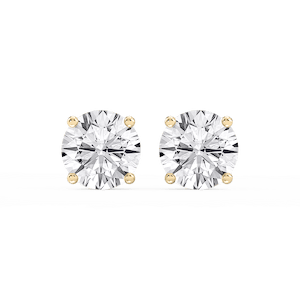 Round Lab Grown Diamond Hidden Halo Stud Earrings