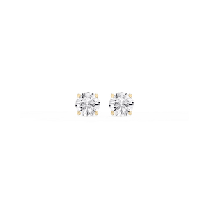 Round Lab Grown Diamond Hidden Halo Stud Earrings