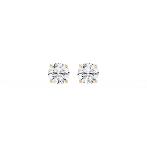 Round Lab Grown Diamond Hidden Halo Stud Earrings