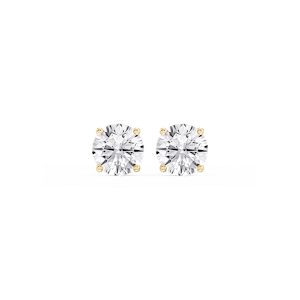 Round Lab Grown Diamond Hidden Halo Stud Earrings