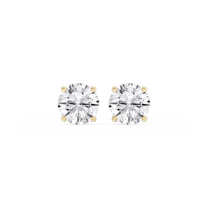 Round Lab Grown Diamond Hidden Halo Stud Earrings
