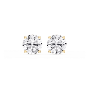 Round Lab Grown Diamond Hidden Halo Stud Earrings