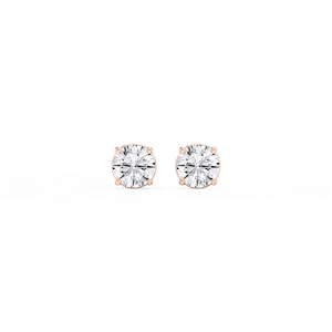Round Lab Grown Diamond Classic Four Prong Stud Earrings