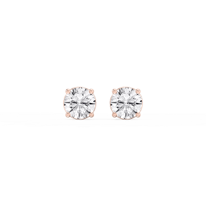 Round Lab Grown Diamond Classic Four Prong Stud Earrings